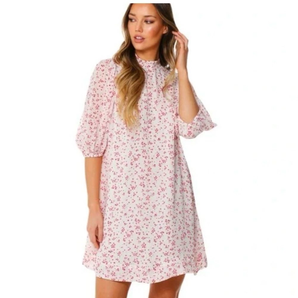 GANNI Printed Georgette Mini Dress. Size XS (34)